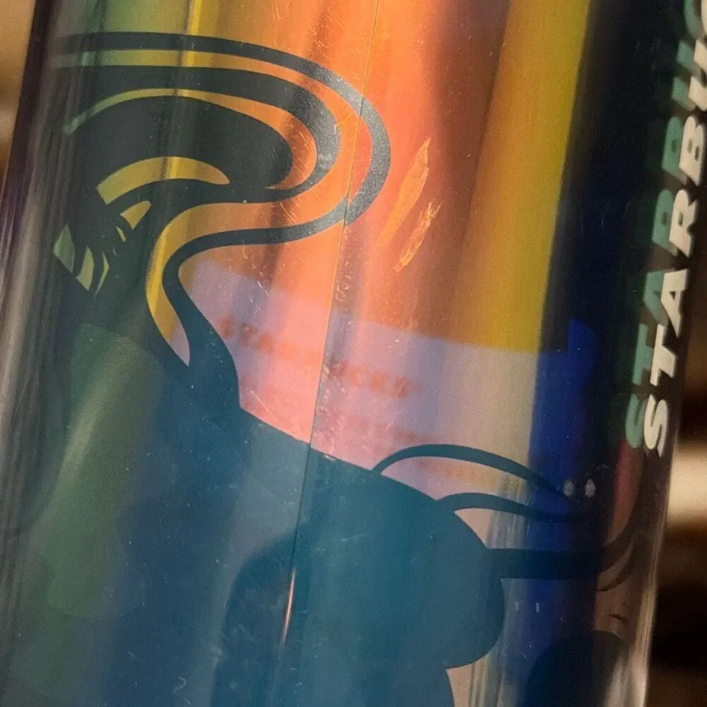 STARBUCKS Mermaid Siren Iridescent Double Tail Purple Lilac Green Tumbler 16oz (